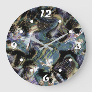 Marbled fish large clock