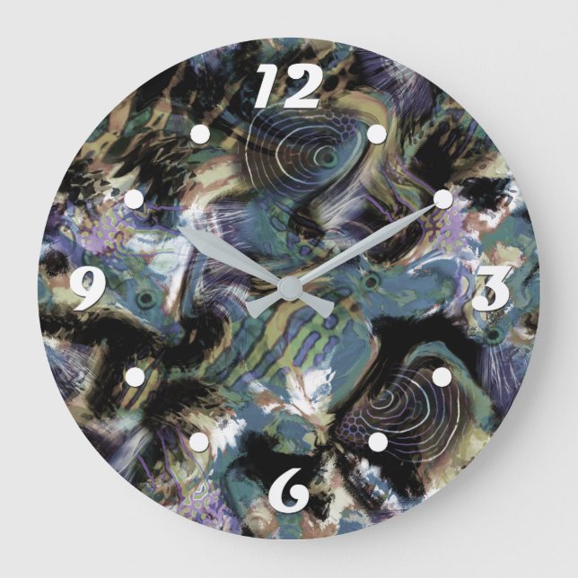 Marbled fish large clock (Front)