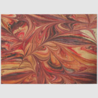 Marbled Fractal Abstract Orange Decoupage 