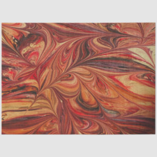 Marbled Fractal Abstract Orange Decoupage Tissue Paper