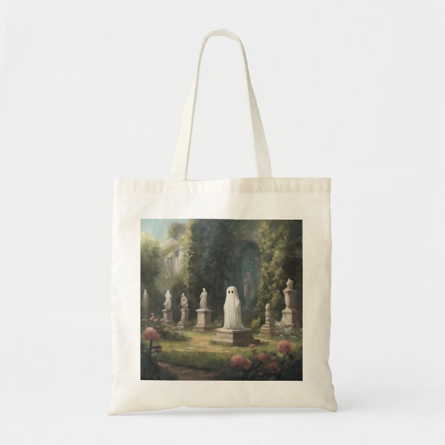 Marbled Garden Ghost Tote Bag (Front)