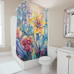 Marbled Garden Odyssey Shower Curtain