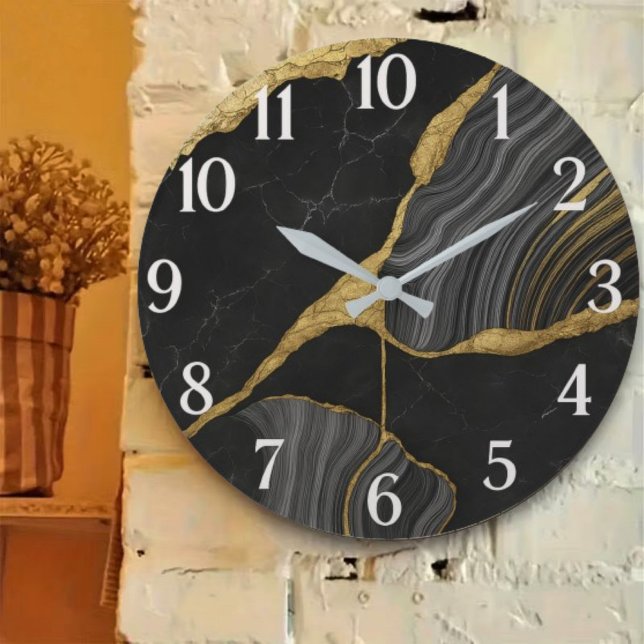 Marbled glass luxury elegant contemporary sleek large clock (Creator Uploaded)