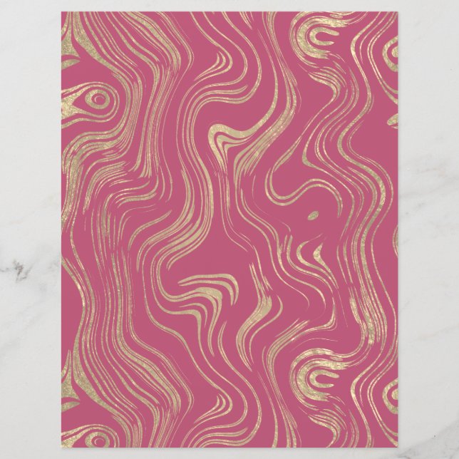 Marbled Gold Foil Scrapbook Paper (Front)