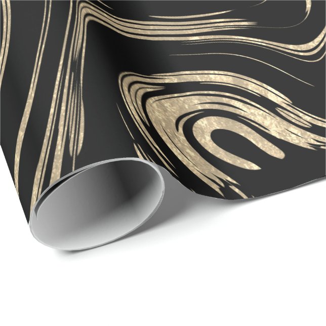 Marbled Gold Gift Wrap (Roll Corner)