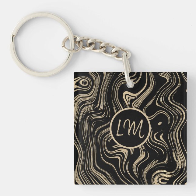 Marbled Gold Personalised Acrylic Keychain (Front)