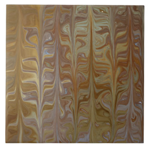 Marbled Golden Wet Cedar Art Pattern Ceramic Tile