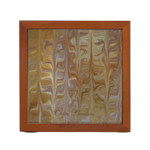 Marbled Golden Wet Cedar Art Pattern Desk Organise