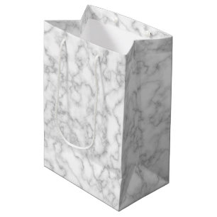 Marbled Grey White Marble Stone Pattern Background Medium Gift Bag