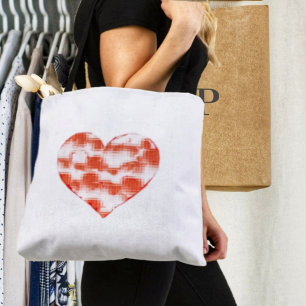 Marbled Heart Tote Bag