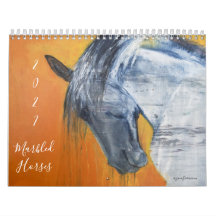 Marbled Horses Wall Calendar 2027