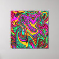 Marbled Hot Pink and Sea Foam Green Abstract Art