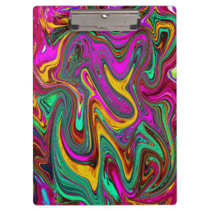 Marbled Hot Pink and Sea Foam Green Abstract Art Clipboard