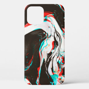 Marbled Ink: Distorted Glitch Texture. iPhone 12 Case