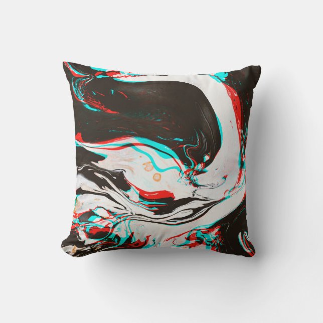 Marbled Ink: Distorted Glitch Texture. Cushion (Front)