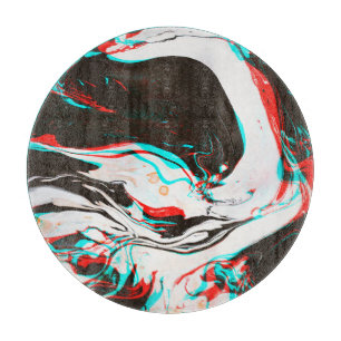 Marbled Ink: Distorted Glitch Texture. Cutting Board