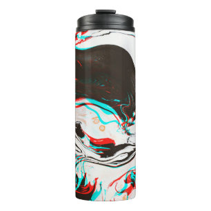 Marbled Ink: Distorted Glitch Texture. Thermal Tumbler