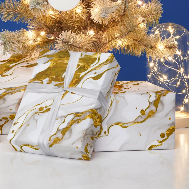 Marbled Mable Elegant Chic  Wrapping Paper (Holidays)