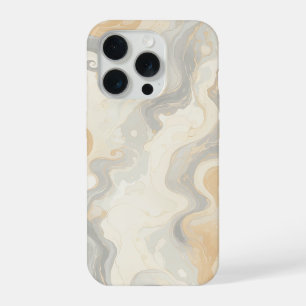 Marbled Milk Swirls Luxury Abstract Stone [ iPhone 15 Pro Case