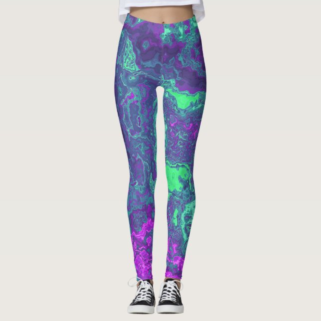 Marbled Neon Leggings (Front)
