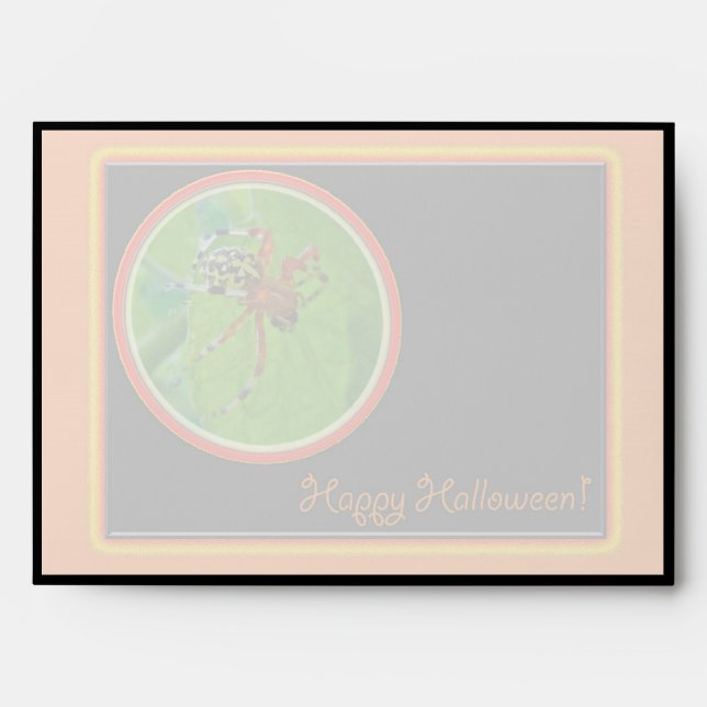Marbled Orbweaver Spider Happy Halloween Envelopes (Front)