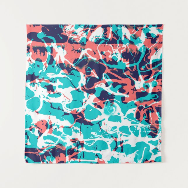 Marbled paper art background, with bright and pret tapestry (Front)