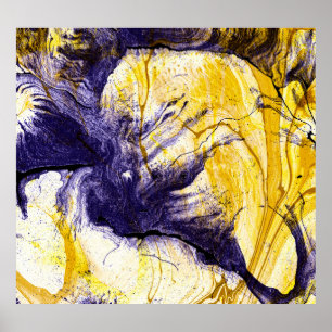 Marbled Paper: Bright Acrylic Art Poster