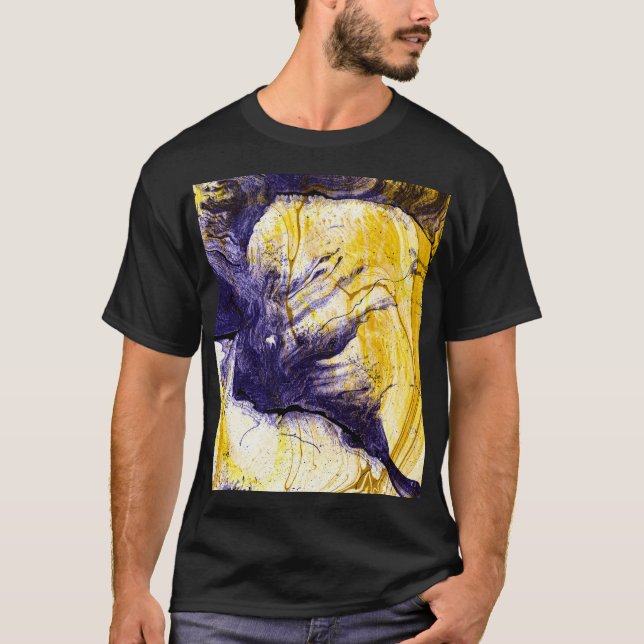 Marbled Paper: Bright Acrylic Art T-Shirt (Front)
