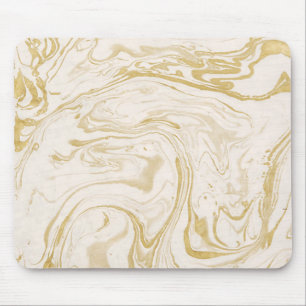 Marbled Paper Mouse Pad, Beige & White Mat