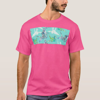 Marbled Paper Origami Cranes T-Shirt