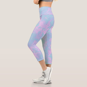 Marbled Pastel Capri Leggings
