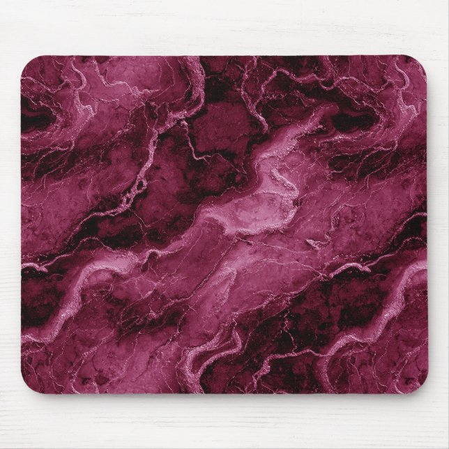 Marbled Pattern in Dark Magenta and Pink Mouse Mat (Front)