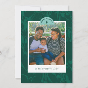 Marbled Pines Christmas Holiday Photo Card