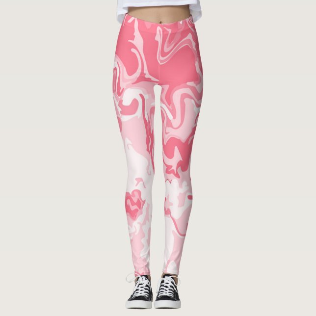 Marbled Pink Leggings (Front)