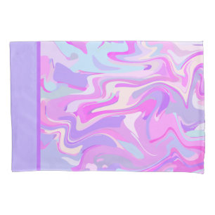 Marbled Pink Purple Turquoise Pillowcase