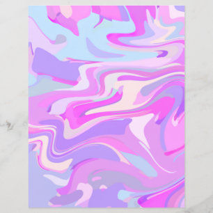 Marbled Pink Purple Turquoise Scrapbook Paper