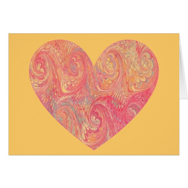 Marbled Pink Swirl Heart (Front Horizontal)