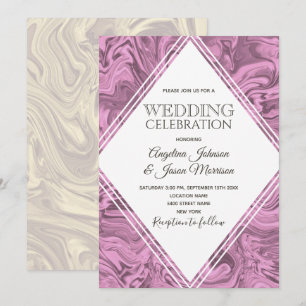 Marbled Pink Wedding Invitation