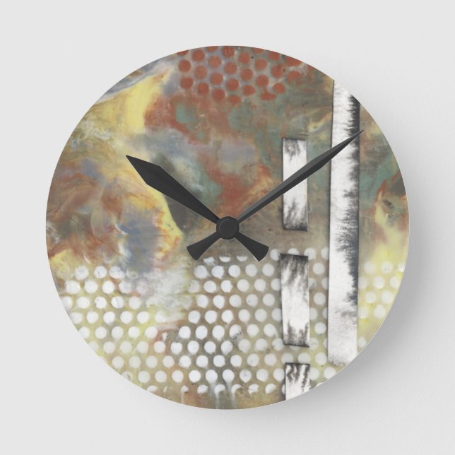 Marbled Pixels II Round Clock (Front)