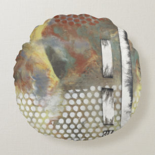 Marbled Pixels II Round Cushion