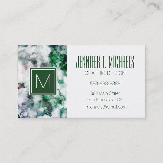 Marbled Quartz Texture Business Card (Front)