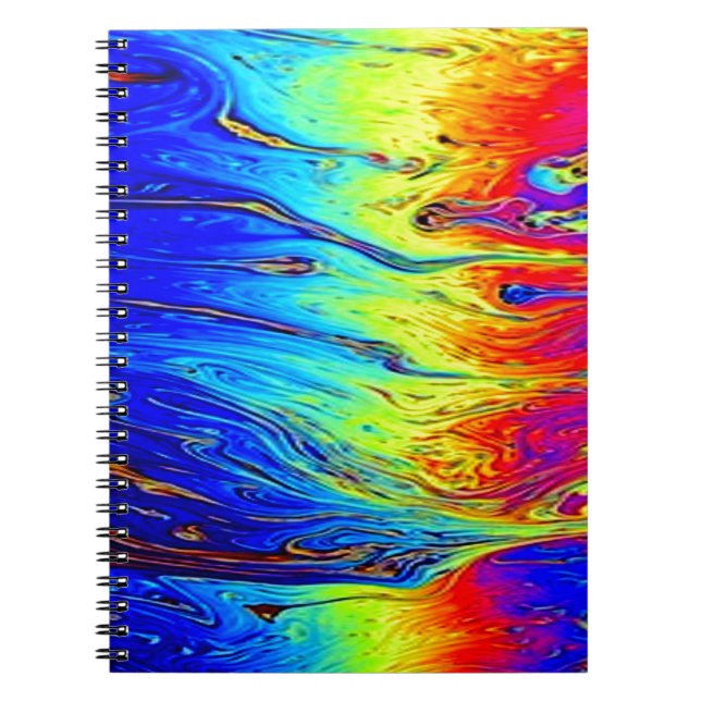 Marbled Rainbow Artwork Beautiful Notebook (Front)