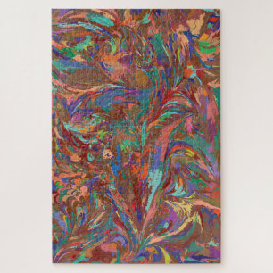 Marbled Rainbow Flower Jigsaw Puzzle