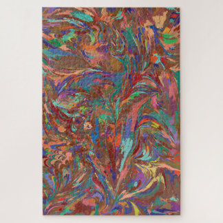 Marbled Rainbow Flower Jigsaw Puzzle