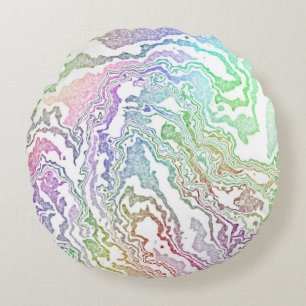 Marbled Rainbow Round Cushion