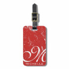 Marbled Red Script Monogrammed