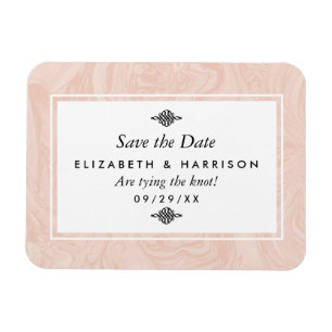 Marbled Rose Elegant Vintage Wedding Save The Date Magnet