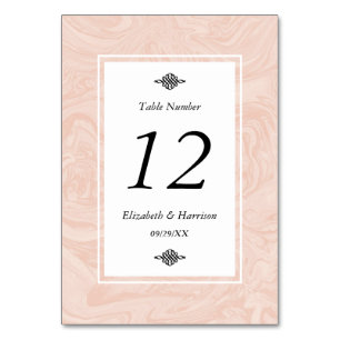 Marbled Rose Elegant Vintage Wedding Table Number