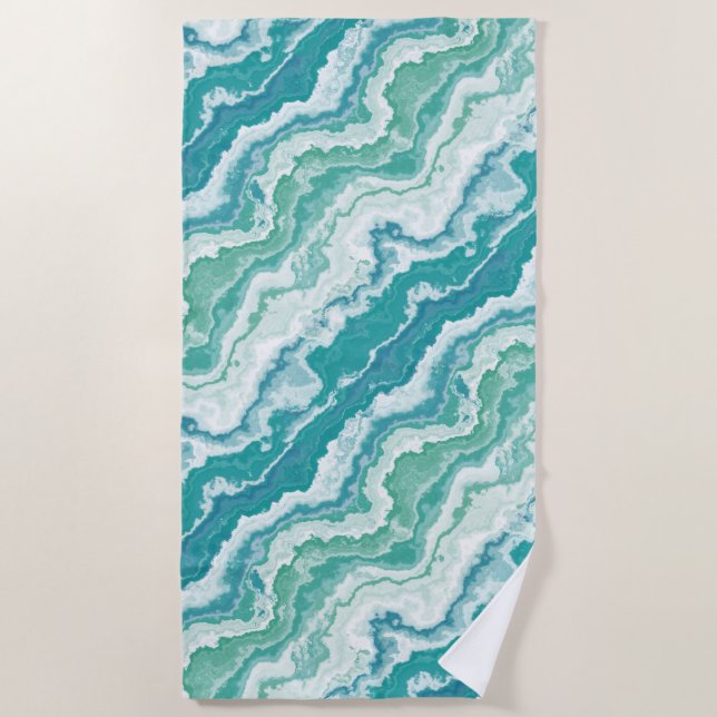 marbled sea foam : beach towel (Front)
