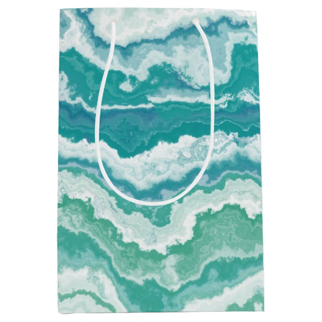 marbled sea foam : medium gift bag (Front)